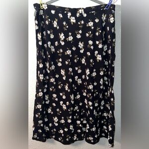 Old Navy Black Floral Maxi Skirt